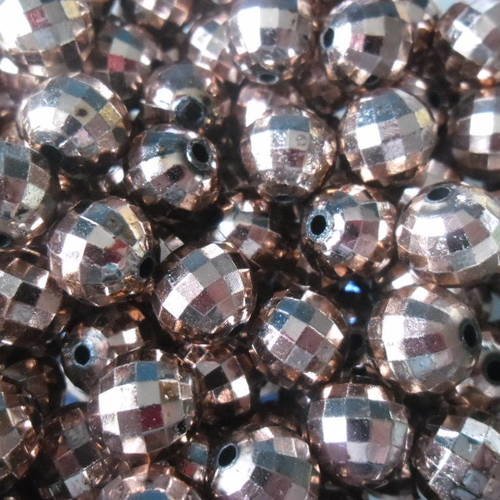 X 20 perles en acrylique de couleur cuivré à facettes 12 x 10 mm 