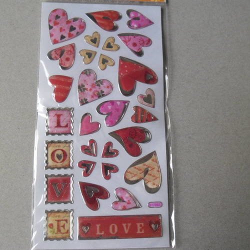 X 29 mixte stickers autocollants bombés sur le thème de l'amour plastifier 