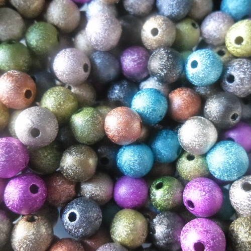 X 30 mixte perles intercalaire pailletée acrylique de 8 mm 
