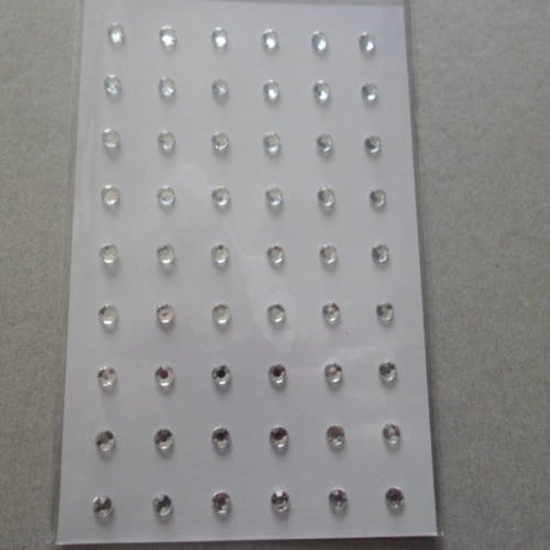 X 1 plaque de strass facette autocollants de couleur blanc 5 mm 
