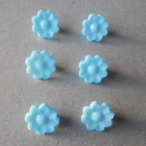 X 10 boutons turquoise en forme de fleur marguerite acrylique 17 mm 