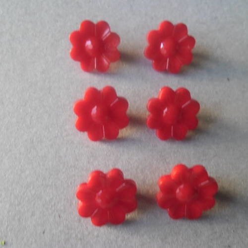 X 10 boutons rouge en forme de fleur marguerite en acrylique 17 mm 