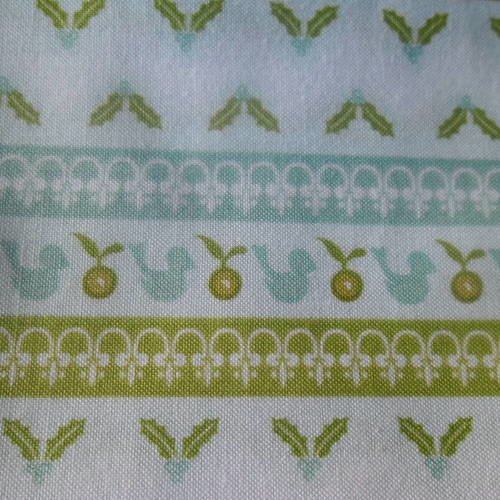 X 1 coupon de tissu patchwork 100% coton tons vert,bleu et blanc 45 x 55 cm