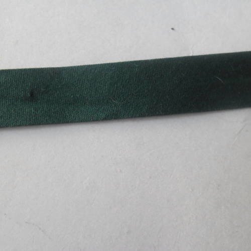 X 1 mètre de biais replie double uni vert foncé 100% coton 20 mm