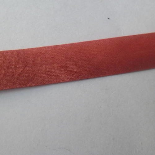 X 1 mètre de biais replie double uni orange  100% coton  20 mm