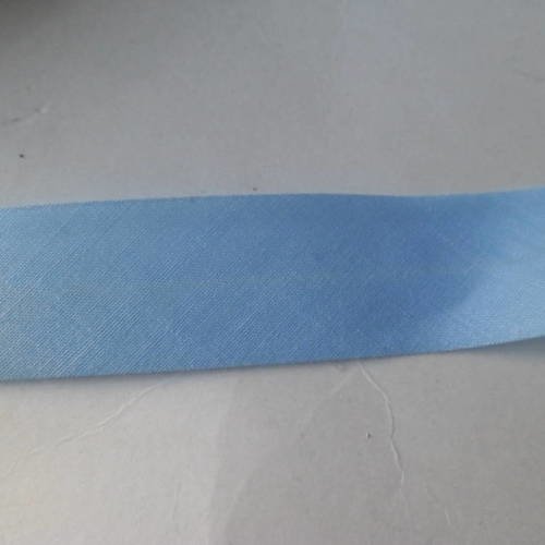 X 1 mètre de biais repli double uni bleu ciel 100% coton 21 mm