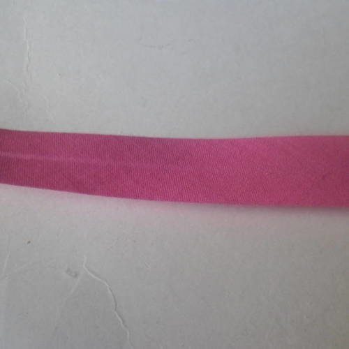 X 1 mètre de biais repli double uni rose bonbon 100% coton 20 mm