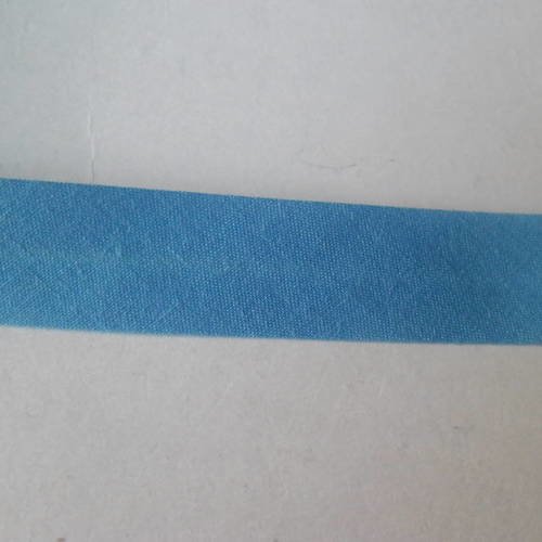 X 1 mètre de biais repli double uni turquoise 100% coton 20 mm