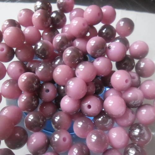 X 10 perles intercalaires acrylique rose et gris 10 mm