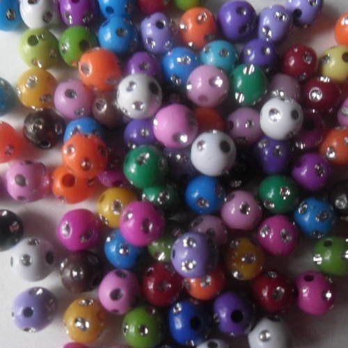 X 20 mixte perles intercalaires boule strass 8 mm 