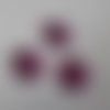 X 5 camées cabochons rond facette fuchsia/rose acrylique 18 mm
