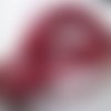 X 5 colliers ruban organza rouge foncé et fil coton ciré 43 cm