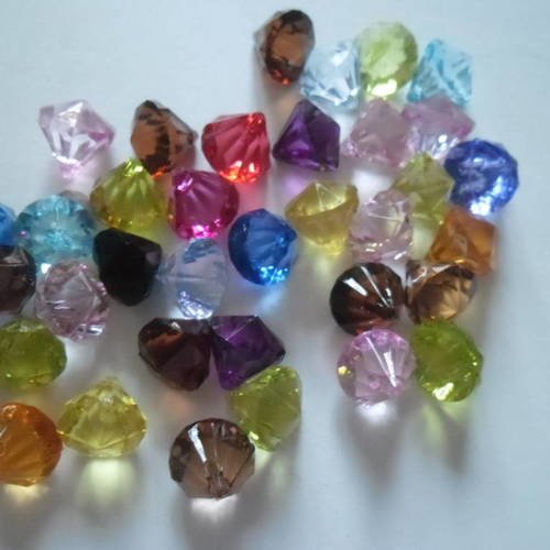 10 mixte perles intercalaire acrylique cône 12 x 11 mm