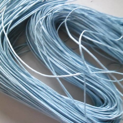 5 mètres de fil cordon ciré bleu 1 mm