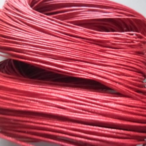 5 mètres de fil cordon ciré rouge 1 mm