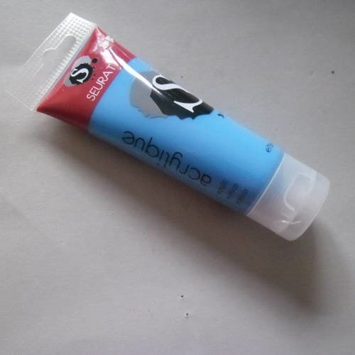X 1 tube de peinture acrylique bleu cerulem  75 ml 