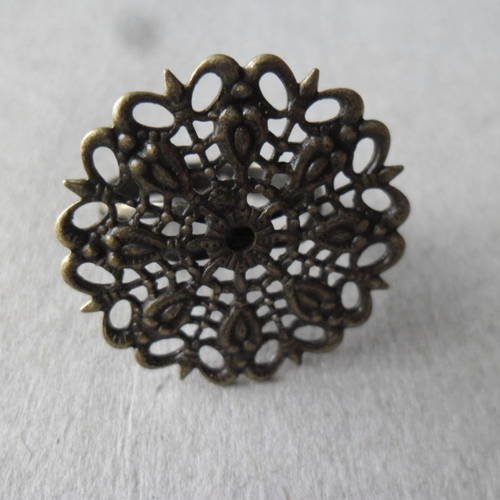 X 1 support de bague réglable fleur couleur bronze 16,7 mm 