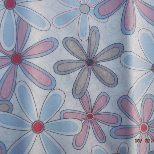Tissu patchwork tilda 100% coton fond blanc à fleurs 