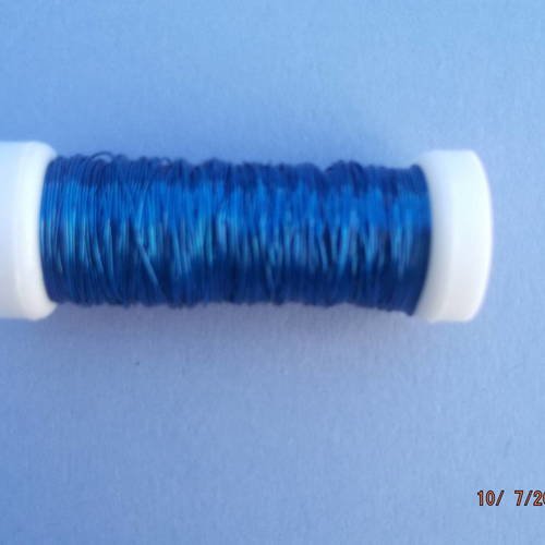 1 bobine de fil métal bleu de 15 mètres et de 0,5 mm d'épaisseur 