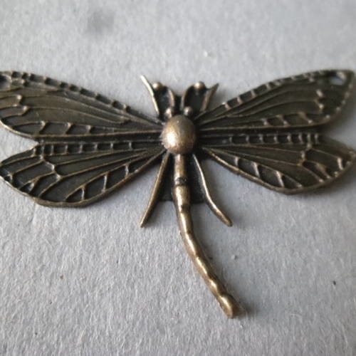 X 1 pendentif connecteur charm libellule bronze 49 x 31 mm 
