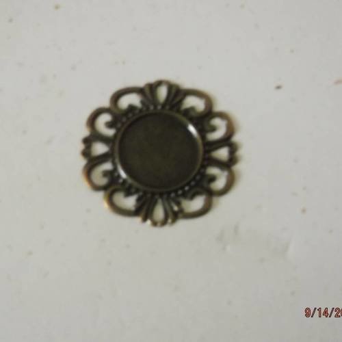 1 connecteur filigrané fleur couleur bronze 3,6 mm 