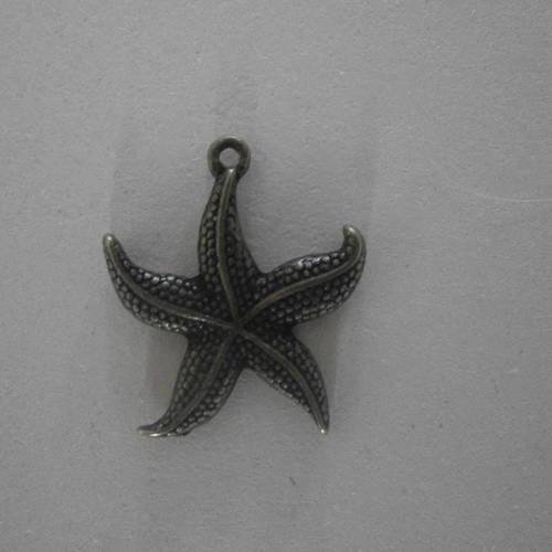 X 2 pendentifs/breloque forme étoiles de mer bronze 27 x 25 mm 