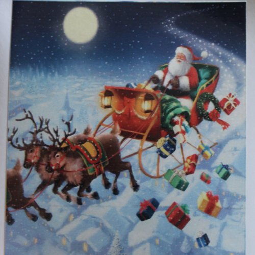 Diamond painting "père noël dans son traineau"