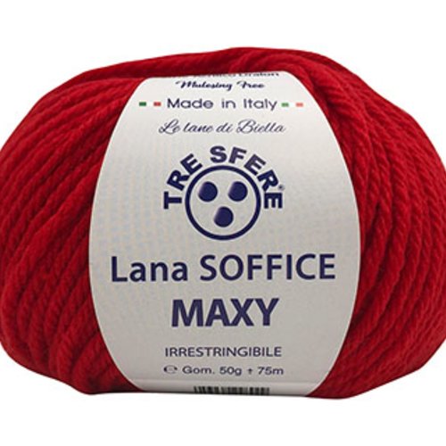 Pelote lana soffice maxy rouge