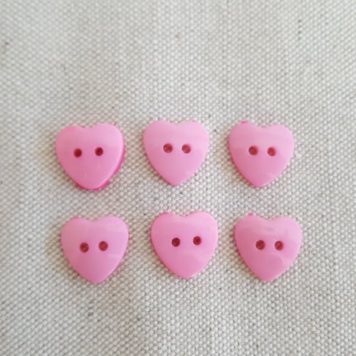 Boutons grand coeur rose