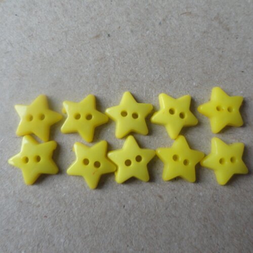 Boutons petites étoiles jaune citron, + 2 offerts