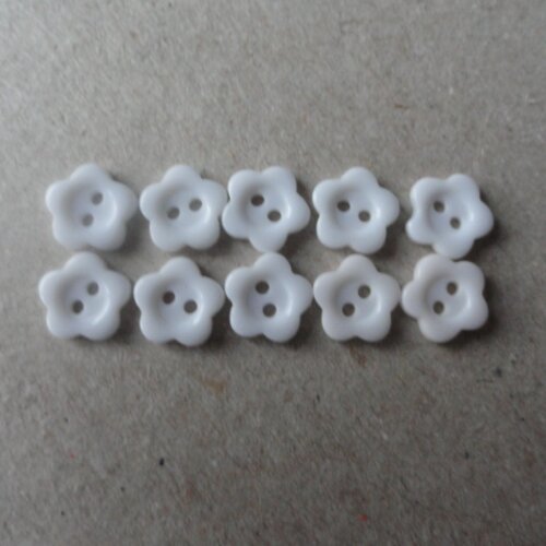 Boutons mini fleurs blanc 10mm + 2 offerts