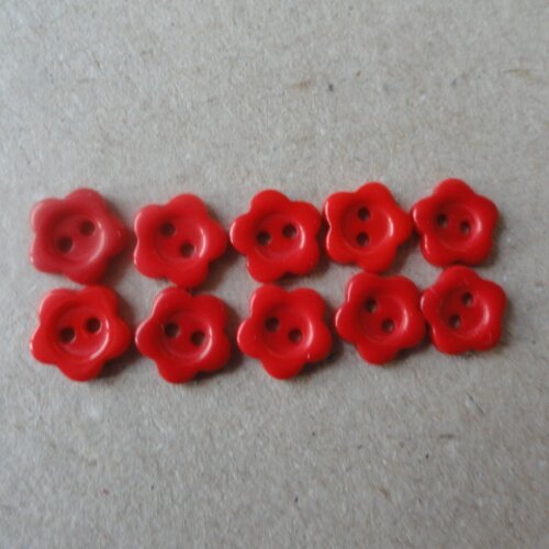 Boutons mini fleurs rouge 10mm + 2 offerts