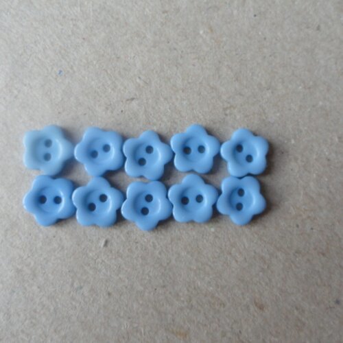 Boutons mini fleurs bleu ciel 10mm + 2 offerts