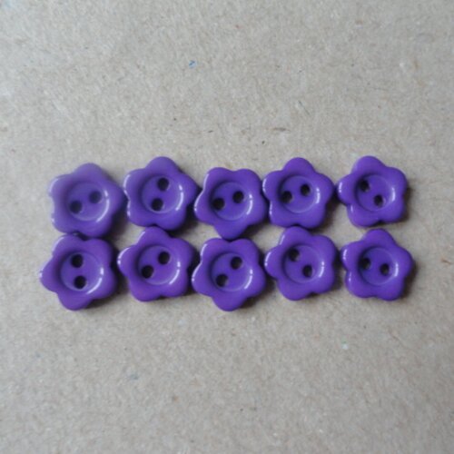 Boutons mini fleurs violet 10mm + 2 offerts