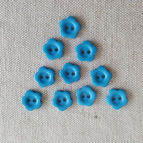 Boutons fleurs turquoise 12mm+ 2 offerts