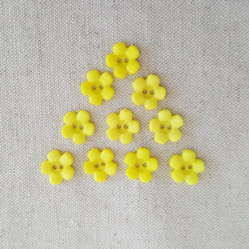 Boutons fleurs jaune citron 15mm + 2 offerts