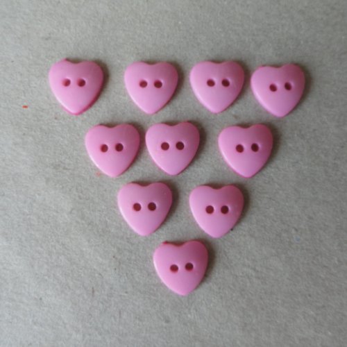 Boutons petits coeurs rose, + 2 offerts