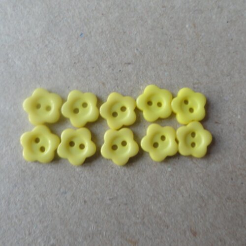 Boutons mini fleurs jaune citron 10mm + 2 offerts