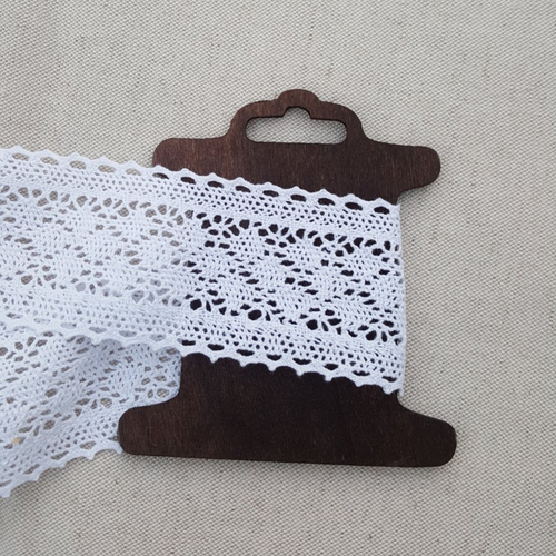 Dentelle blanche en coton 60 mm