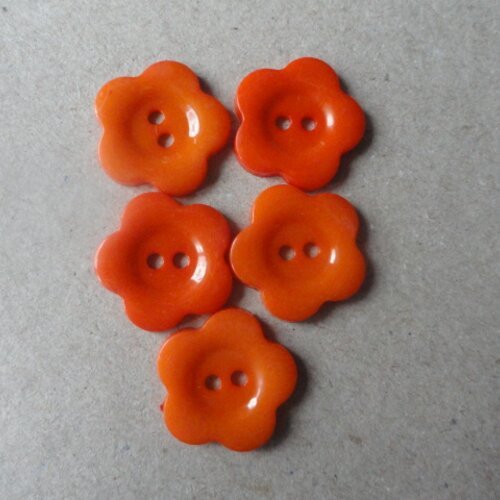 Boutons fleurs  orange 20mm
