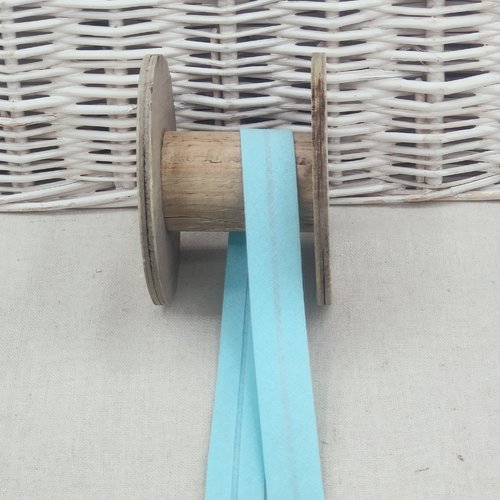 Biais uni turquoise clair