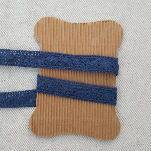 Dentelle coton bleu  15 mm