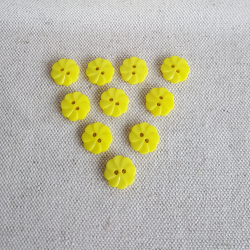 Boutons fleurs jaune citron 12mm