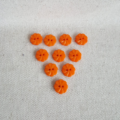 Boutons fleurs orange 12mm
