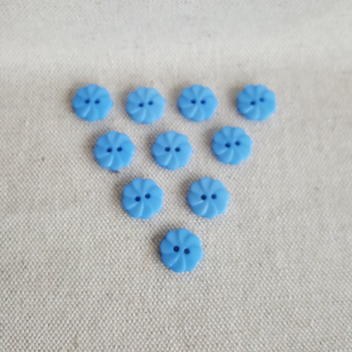 Boutons fleurs bleu 12mm