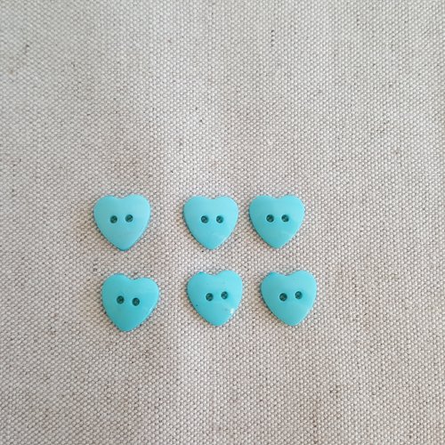 Boutons grand coeur turquoise