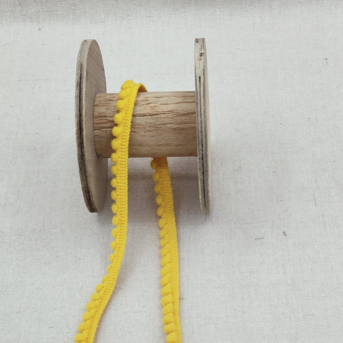 Galon pompon jaune ocre