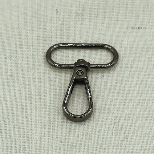 Mousqueton en métal pivotant 30 mm gris foncé