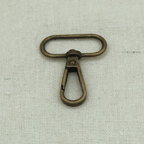 Mousqueton en métal pivotant 30 mm bronze