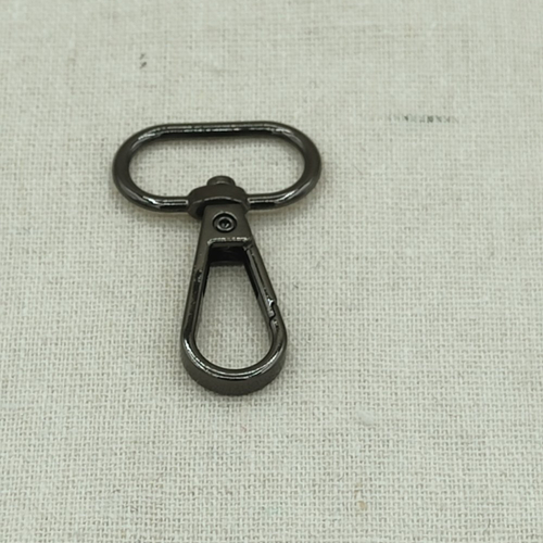 Mousqueton en métal pivotant 25 mm gris foncé